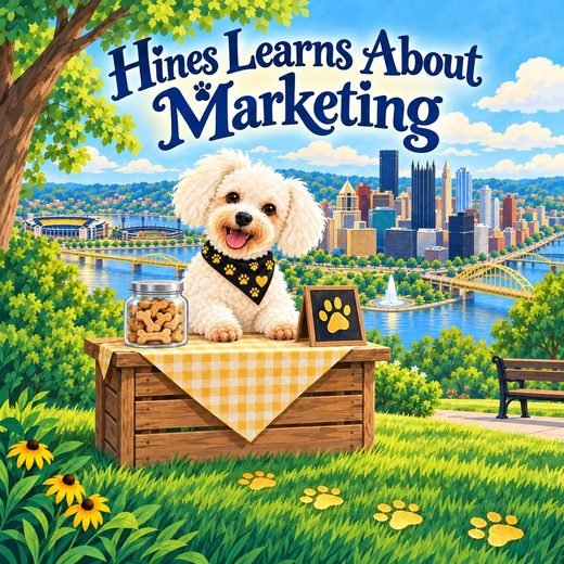 Title page of Hines Learns About Marketing