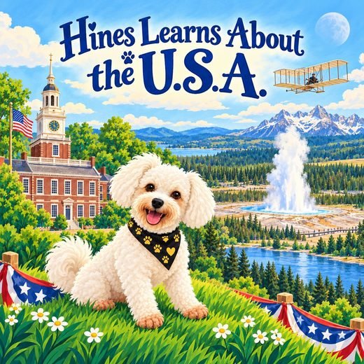 Title page of Hines Learns About the U.S.A.