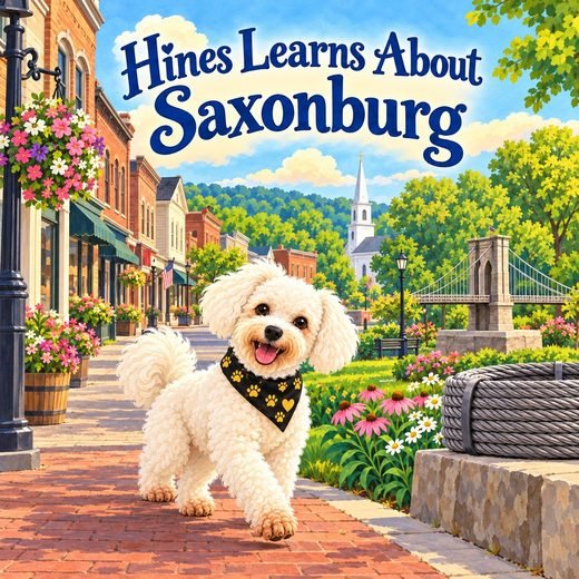 Title page of Hines Learns About Saxonburg